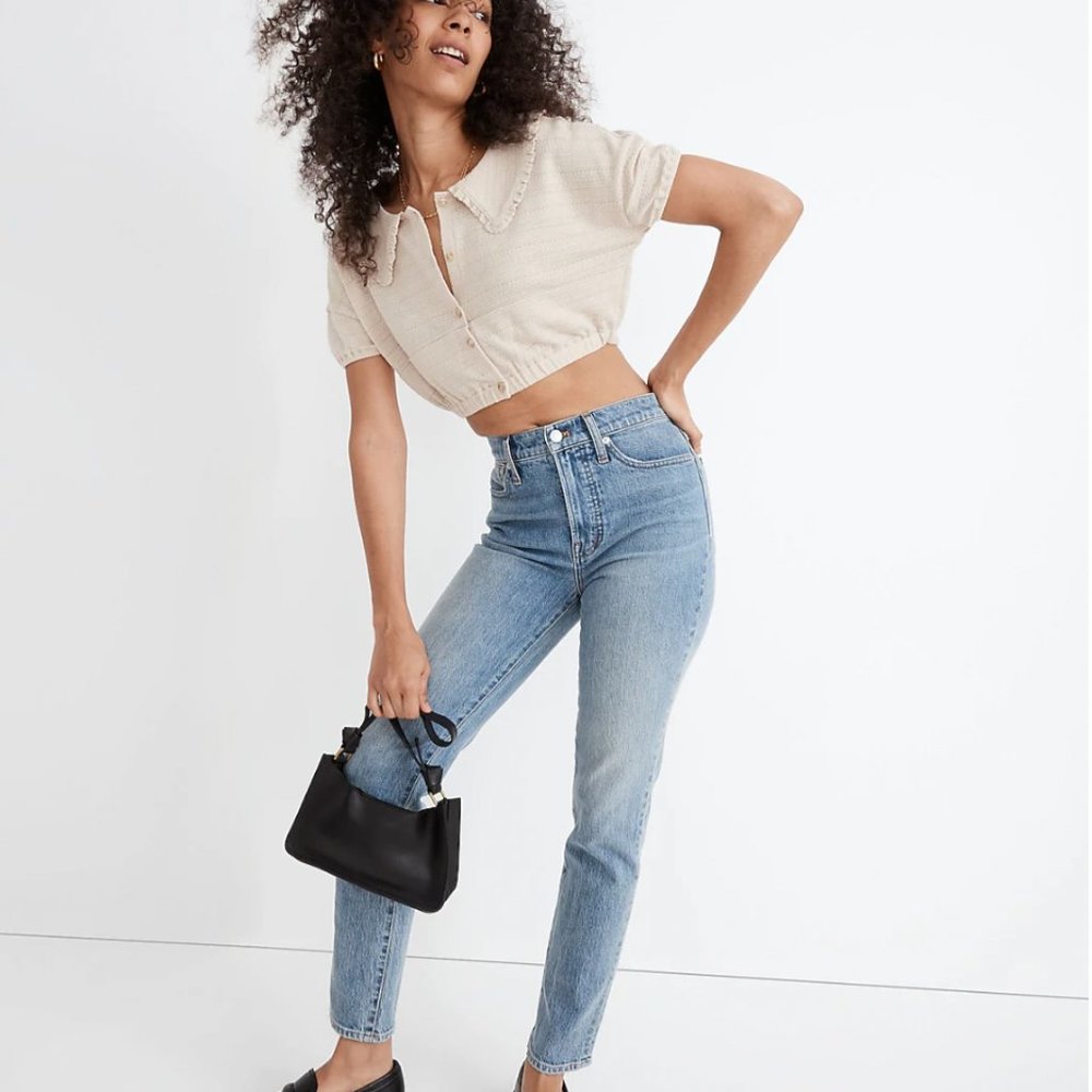 Madewell Ruffle Collared Crop Top - Picture 2 of 4